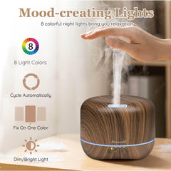 Wood grain diffuser in living room setting