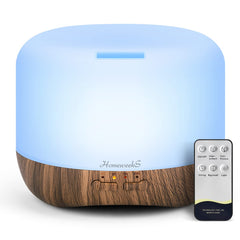 Aromatherapy diffuser 500ml brown with 8-color ambient LED lights