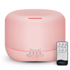 Pink 500ml aromatherapy essential oil diffuser front view