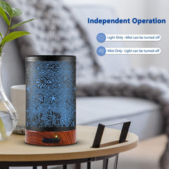 Diffuser with seven-color LED night light separately lit from mist