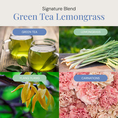 Aromatherapy diffuser setup with green tea lemon grass blend