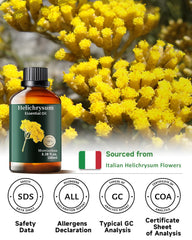 Aromatherapy setup with Helichrysum essential oil