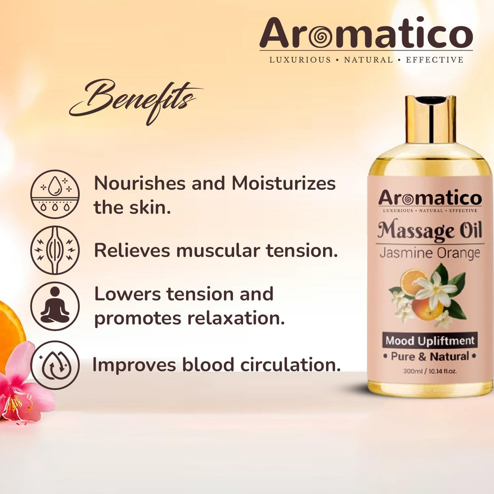 Natural ingredients sourced from jasmine flowers and orange