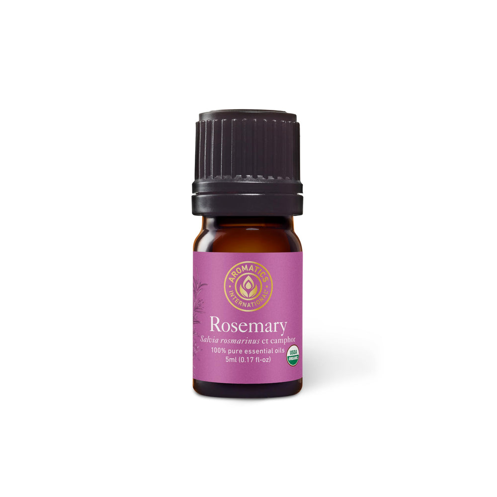 Aromatics International rosemary ct camphor oil bottle for pure diffusion and energizing focus.