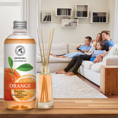 AROMATIKA orange essential oil refills diffuser sticks ready for easy mood uplift at home