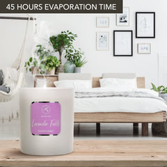 AROMATIKA Lavender Fields room-relaxation scene suggests unwinding after a long day.