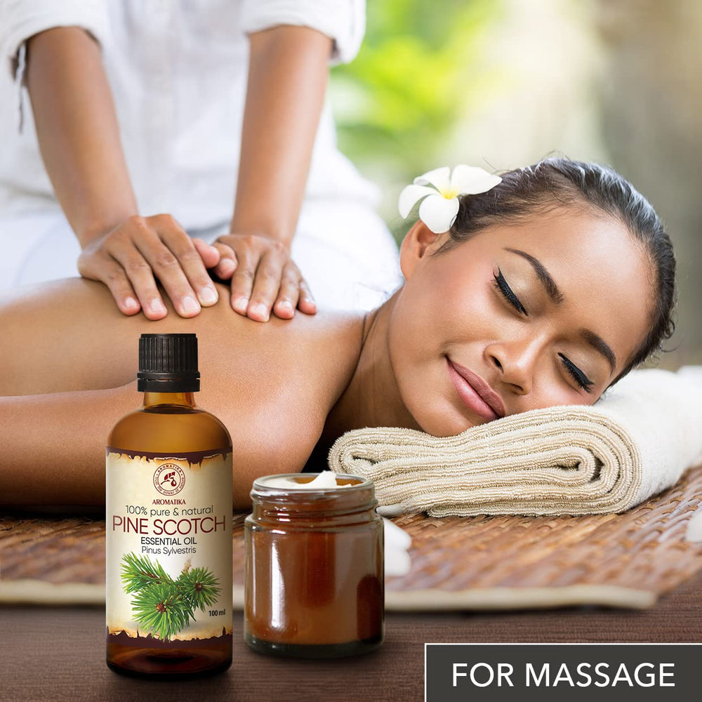 AROMATIKA Pine Scotch Oil spa set for relaxing rituals.