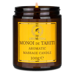 AROMATIKA Scented Massage Candle Monoi de Tahiti warm-wax pour supports soothing massage prep