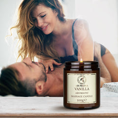 AROMATIKA Scented Massage Candle Vanilla packaging hints at a premium self-care ritual.
