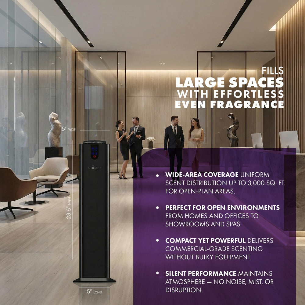 AROMELY office setting with the diffuser filling shared space with balanced aroma