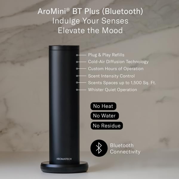 Close-up of the AroMini BT Plus Gold emitting a subtle fragrance