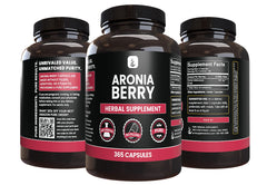 Box and bottle packaging for Aronia Berry Extract capsules