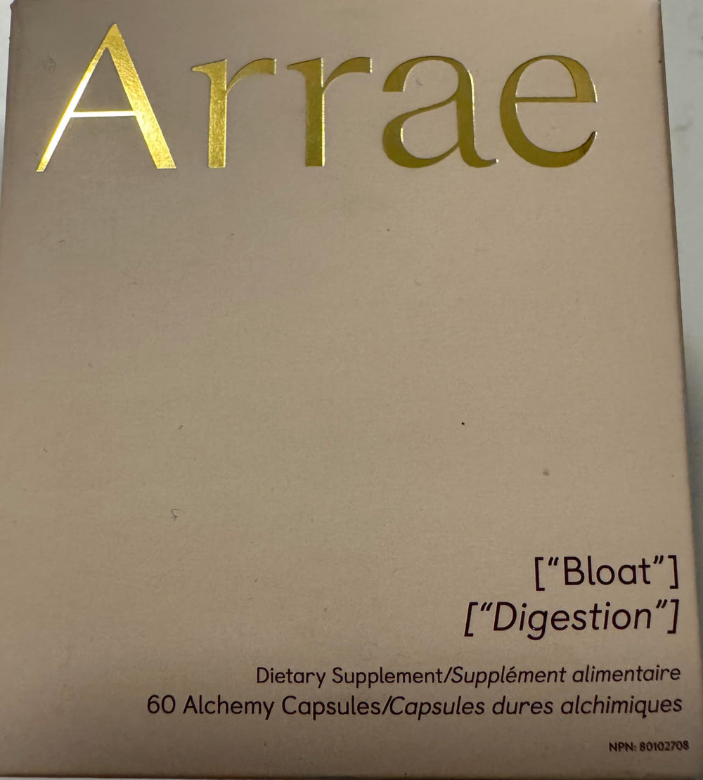 Arrae Bloat label design communicates clean, natural formula.
