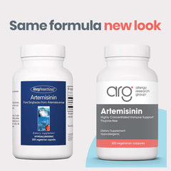 Artemisinin supplement capsules with bottle for GI tract support