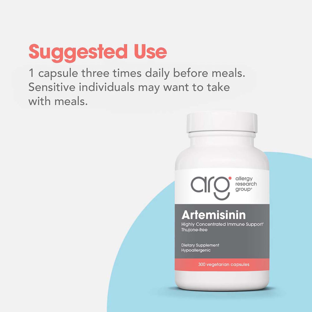 Doctor-developed, hypoallergenic Artemisinin supplement packaging