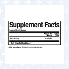Close-up of nattokinase capsules showcasing 4000 FU potency