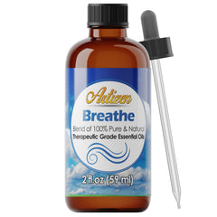 Artizen Breathe Blend essential oil bottle with UV-protected glass