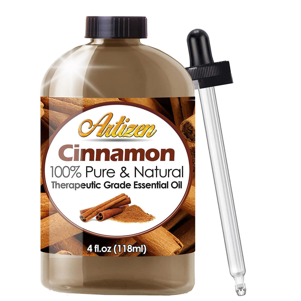 Artizen Cinnamon Essential Oil 4oz bottle with UV coating