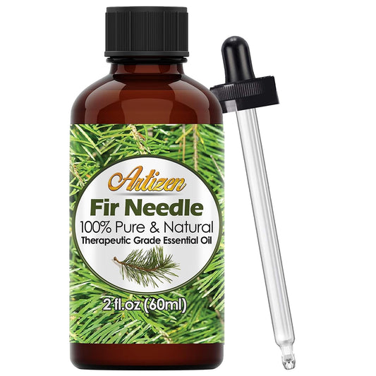 Artizen Fir Needle Essential Oil 2oz bottle with dropper cap