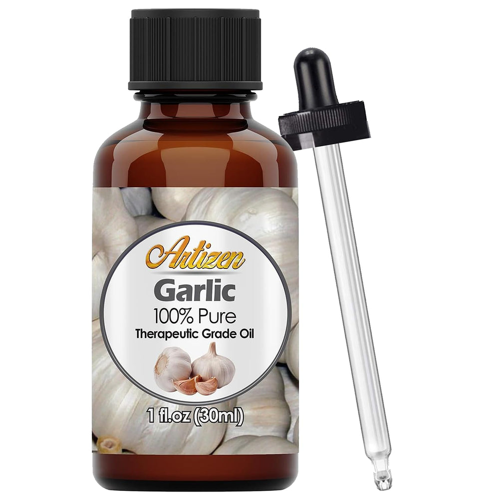 Artizen Garlic Essential Oil 30ml bottle with dropper