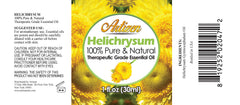 UV-coated glass bottle packaging for Helichrysum oil