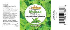 Close-up of Artizen Melissa oil bottle (1oz size)