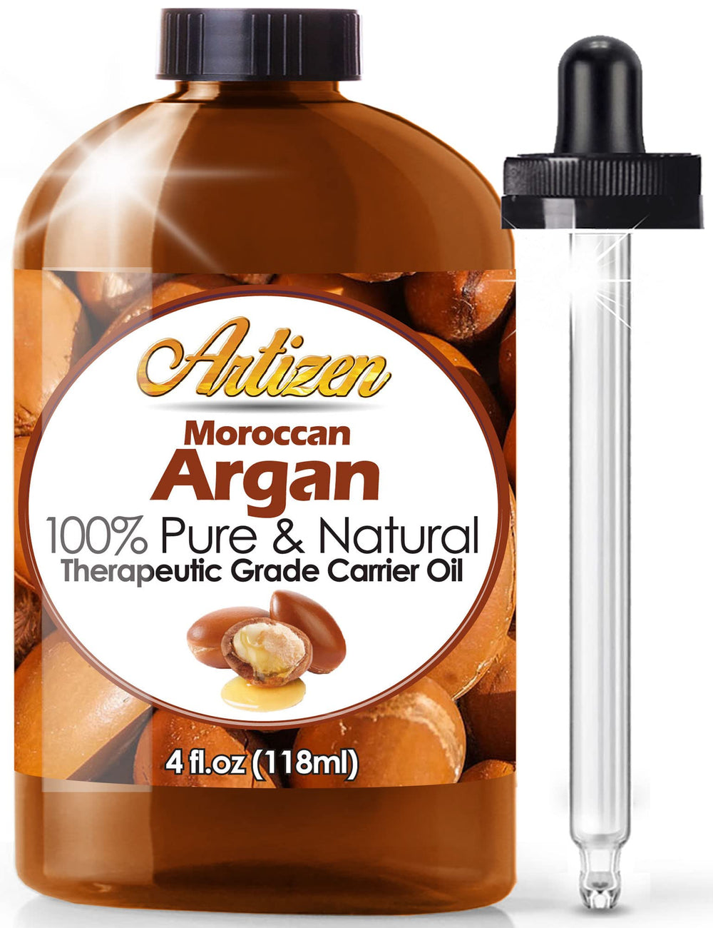 Artizen Moroccan Argan Oil bottle with UV protection preserves purity and potency.