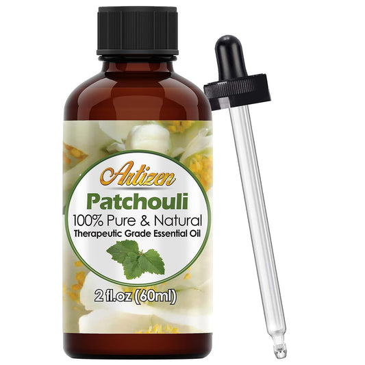 Artizen Patchouli essential oil bottle 2oz with dropper