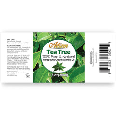 Close-up of Artizen Tea Tree essential oil bottle