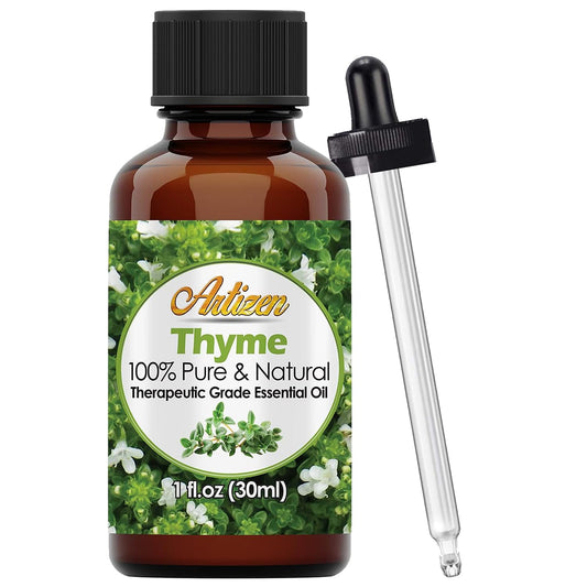 Artizen Thyme Essential Oil bottle front (30ml / 1oz)