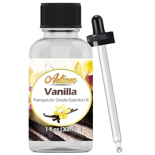 Artizen Vanilla Essential Oil 1oz bottle with dropper