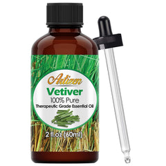 Artizen Vetiver Essential Oil 2oz bottle front view