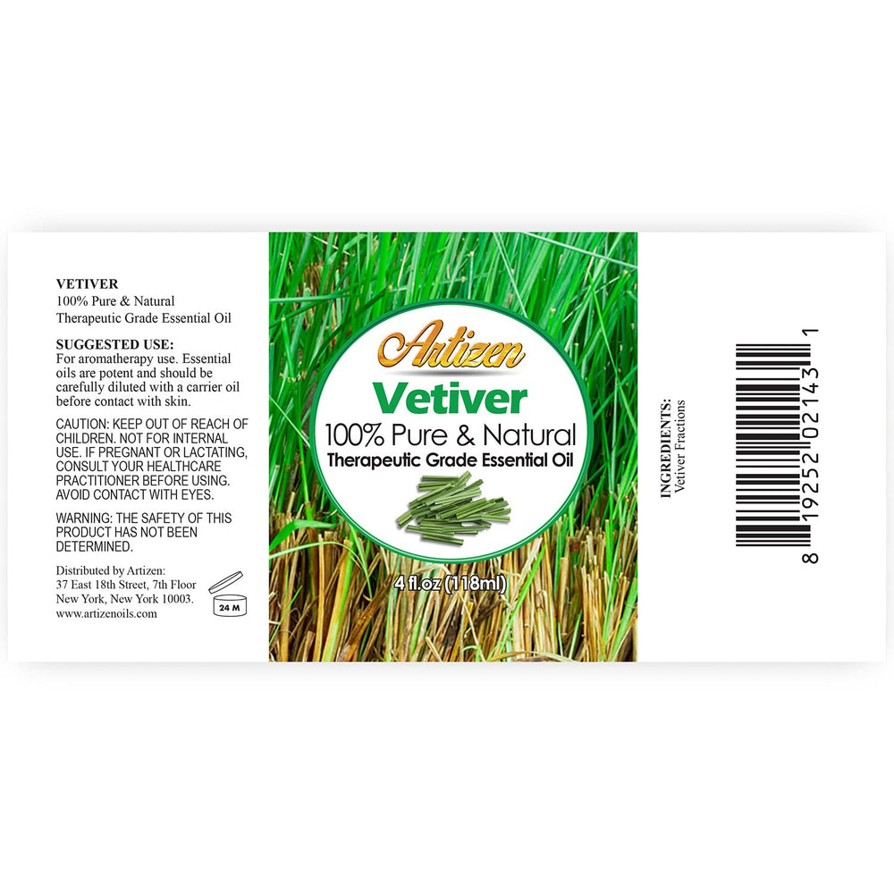 Artizen Vetiver Essential Oil 4oz bottle