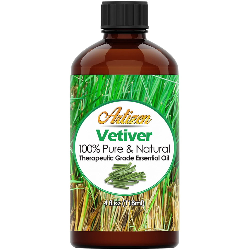 Artizen Vetiver Essential Oil 4oz front view