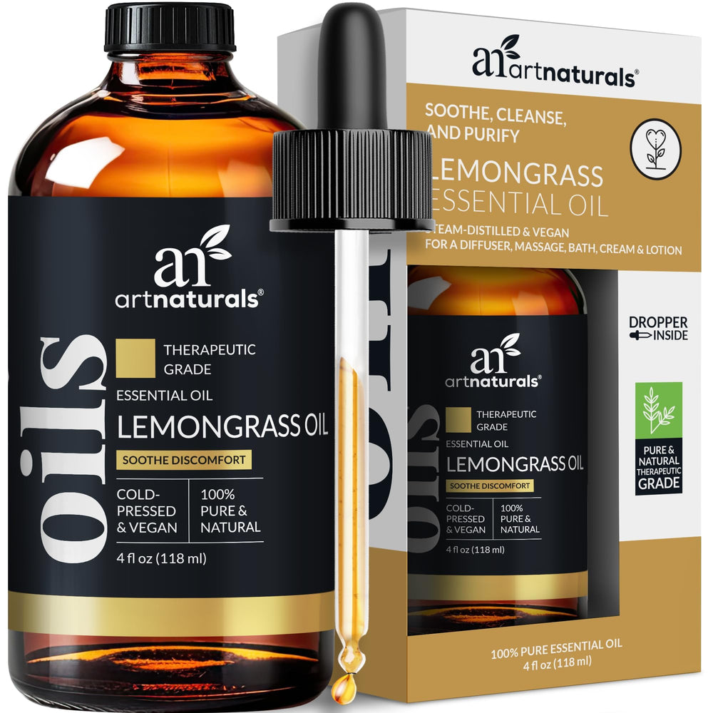 Front view of artnaturals Lemongrass Essential Oil bottle (4 oz / 118 ml)
