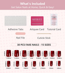 Artquee nails set fits 15 sizes for a comfortable, customizable fit.