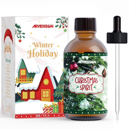ARVIDSSON Christmas Spirit Fragrance Oil 4oz bottle with orange, cinnamon, spruce blend