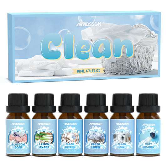 ARVIDSSON Clean Essential Oils Set — six 10ml bottles
