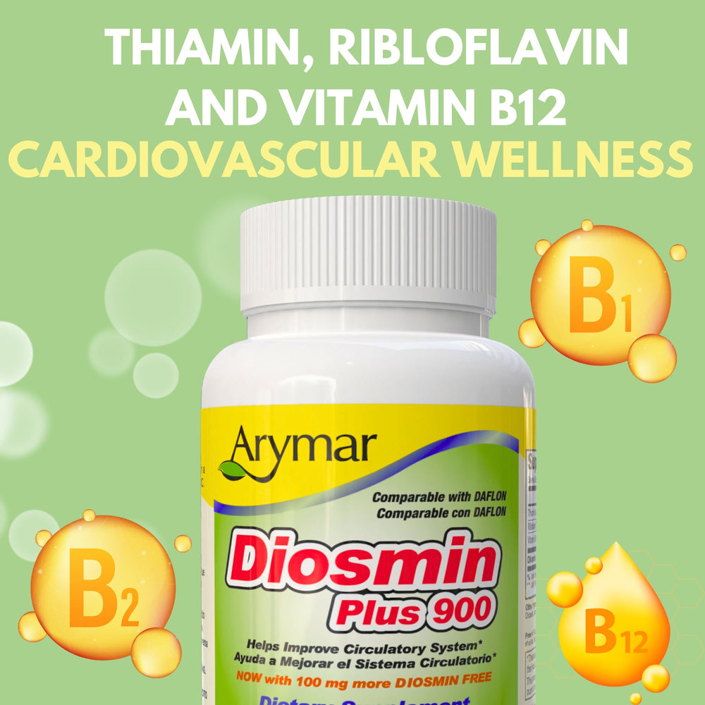 Front view of ARYMAR Diosmin Plus 900 packaging