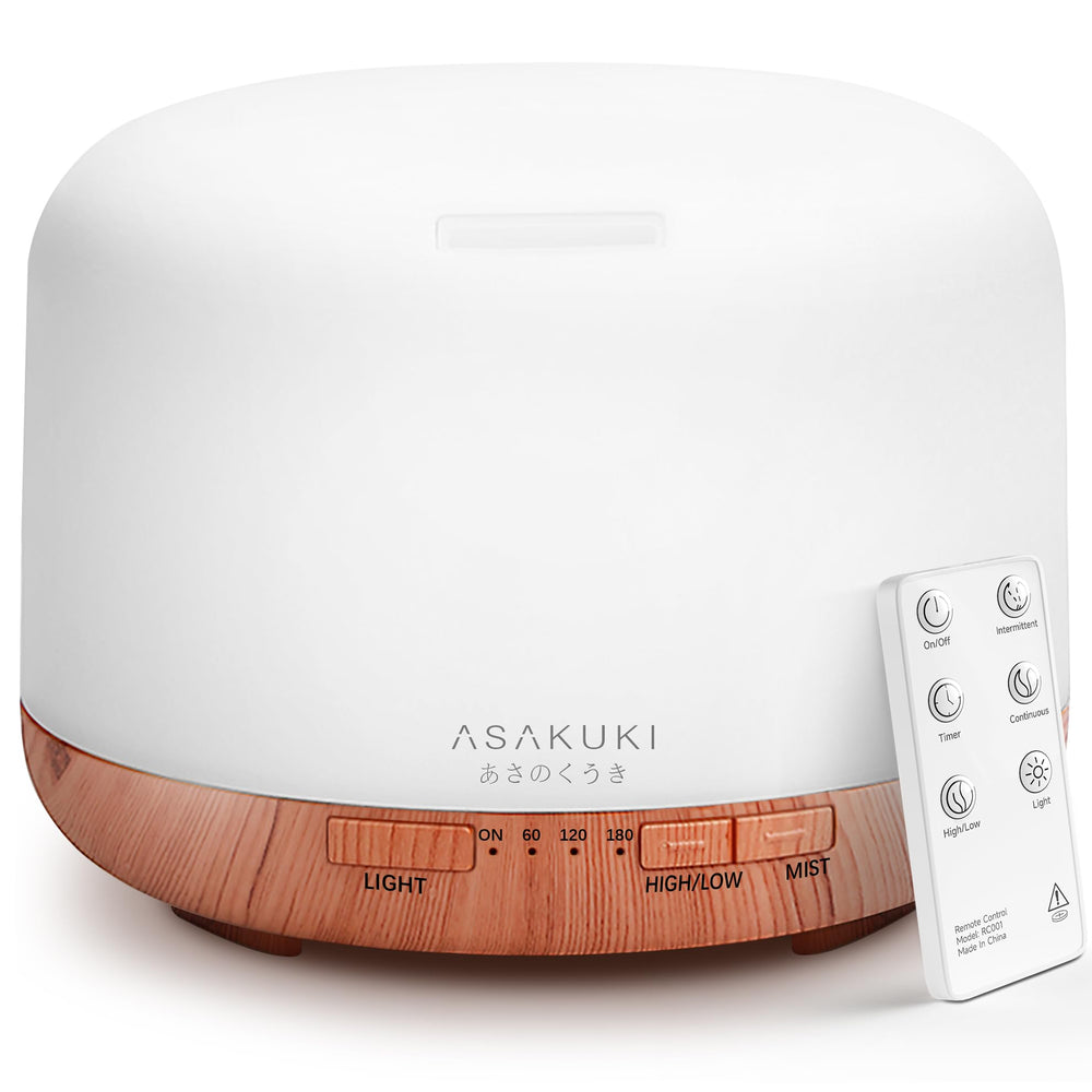 ASAKUKI 500ml essential oil diffuser front view