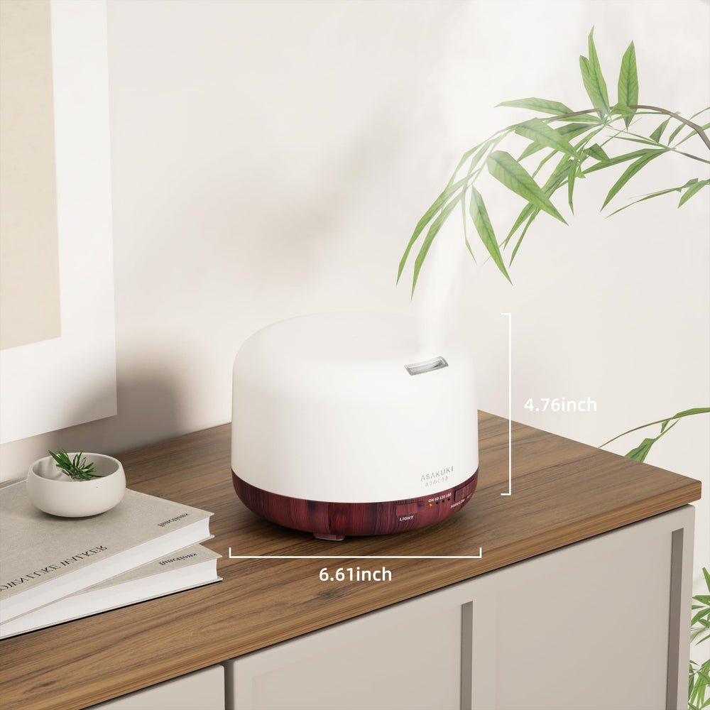 Close-up of ASAKUKI diffuser with 7-color LED lights