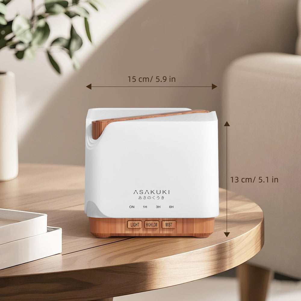 ASAKUKI diffuser showing 7 LED color options