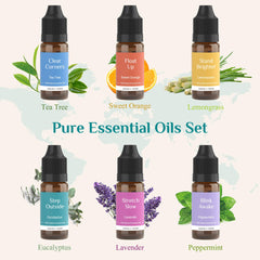 Lavender, peppermint, eucalyptus, tea tree, lemongrass, orange oils
