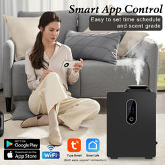 Touchscreen and Smart Life app interface on diffuser