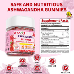 Close-up of sugar-free mixed-berry Ashwagandha gummy