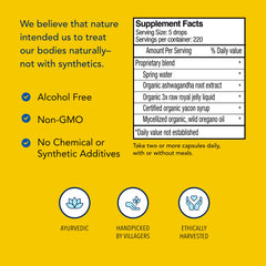 Organic certification emblem on Ashadrene label