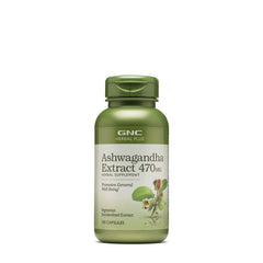 GNC Herbal Plus Ashwagandha Extract 470mg bottle - 100 servings