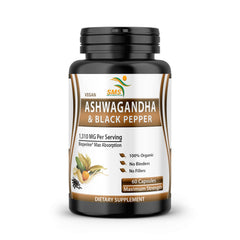 Front view of Ashwagandha Capsules with Black Pepper bottle