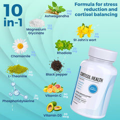 Ashwagandha, chamomile, and L-theanine ingredients shown together