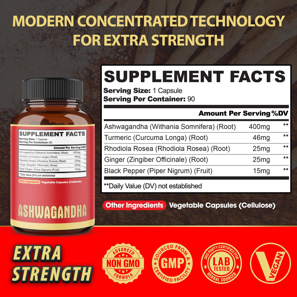 Ashwagandha with Ginger, Turmeric and Rhodiola blend